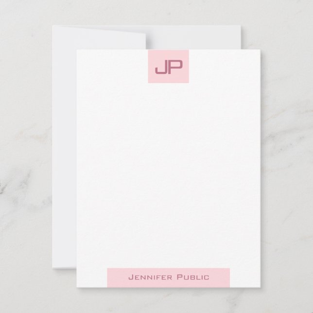 Elegant Blush Pink Monogrammed Simple Template (Front)