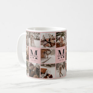 Elegant Blush Pink Multi Photo Collage Keepsake Coffee Mug