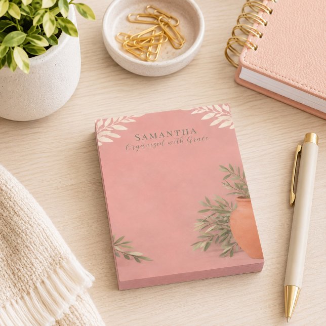 Elegant Blush Pink Olive Branch  Post-it Notes (Creator Uploaded)