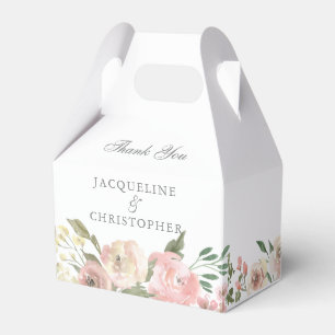 Elegant Blush Pink Peony Floral Spring Wedding Favor Box