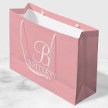 Elegant Blush Pink Personalized Bridesmaid Large Gift Bag<br><div class="desc">Elegant Blush Pink Personalized Bridesmaid Gifts
featuring personalized monogram in white elegant calligraphy font style with bridesmaid's name and title in white classic serif font style on blush pink background.

Also perfect for Maid of Honour,  Flower Girl,  Mother of the Bride and more.</div>
