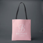 Elegant Blush Pink Personalized Bridesmaid Tote Bag<br><div class="desc">Elegant Blush Pink Personalized Bridesmaid Gifts
featuring personalized monogram in elegant calligraphy font style with bridesmaid's name and title in classic serif font style.

Also perfect for Maid of Honour,  Flower Girl,  Mother of the Bride and more.</div>