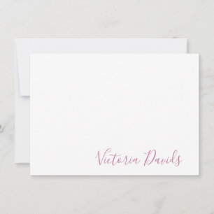 Elegant Blush Pink Personalized Signature Script Card