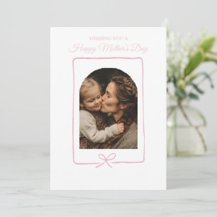 Elegant Blush Pink Photo Mother's Day Personalized Holiday Card