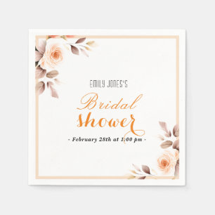 Elegant Blush pink rose flower bridal brunch Napkin