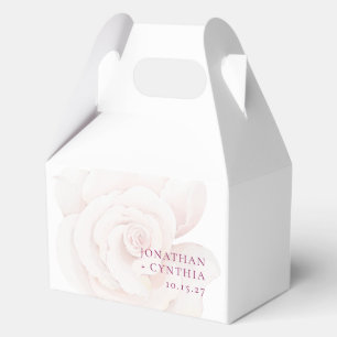 Elegant Blush Pink Rose Watercolor Floral Wedding Favor Box