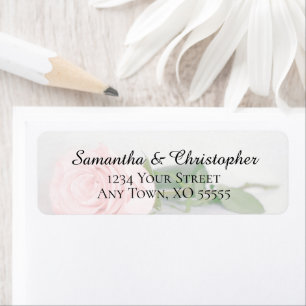 Elegant Blush Pink Rose Wedding Return Address