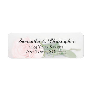 Elegant Blush Pink Rose Wedding Return Address