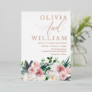 Elegant Blush Pink Roses Wedding Rose Gold