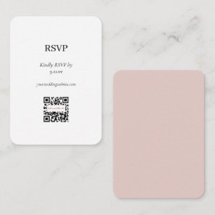 Elegant Blush Pink RSVP QR Code Option Enclosure Card