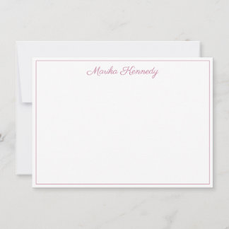 Elegant Blush Pink Script Border Card