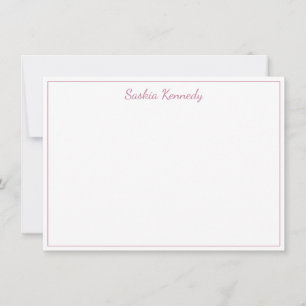 Elegant Blush Pink Script Border Personalized Card