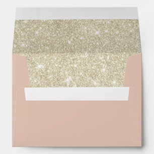 Elegant Blush Pink & Shimmer Ivory Glitter Envelopes