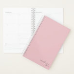 Elegant Blush Pink Simple Minimalist Personalized Planner<br><div class="desc">Dusty Blush Pink Elegant Simple Minimalist Personalized Notebook featuring your name and year in modern script. Our planner is here to help you achieve your goals. It provides a way to stay organized and reflect on your life. With a simple undated design, you can use this planner for any occasion:...</div>