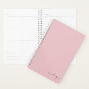 Elegant Blush Pink Simple Minimalist Personalized Planner