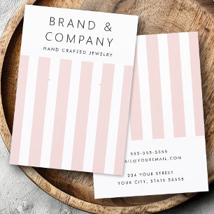 Elegant blush pink stripes earring card