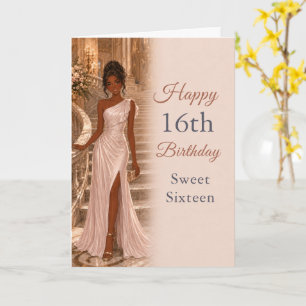 Elegant Blush Pink Sweet 16 Birthday Party Card