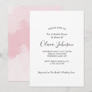 Elegant Blush Pink Watercolor Bridal Shower Invitation
