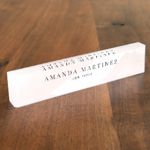 Elegant Blush Pink Watercolor Nameplate