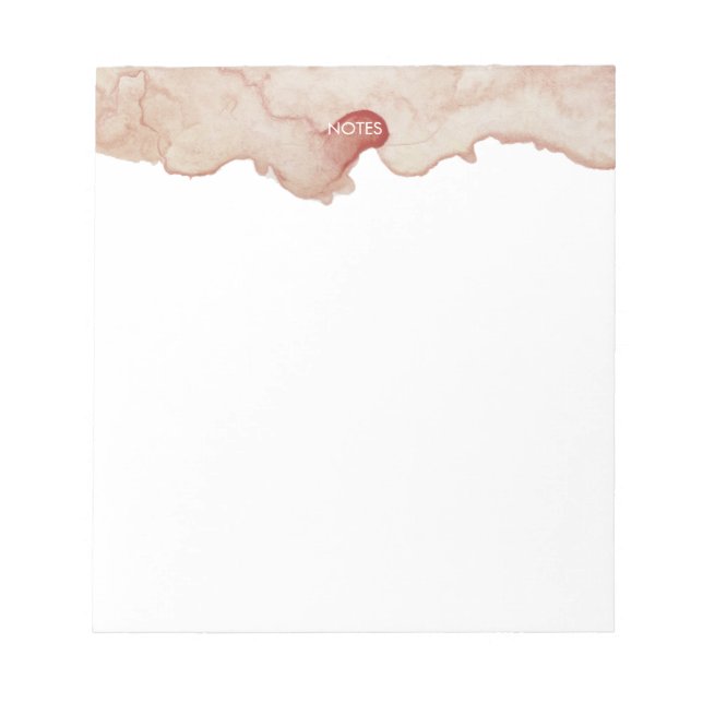 Elegant Blush Pink Watercolor Splash Personalized  Notepad (Front)