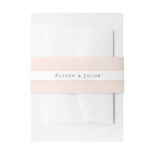 Elegant Blush Pink Wedding Invitation Belly Band