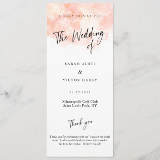 Elegant Blush Pink Wedding Program