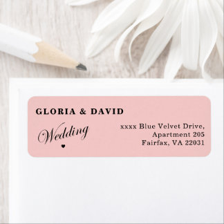 Elegant Blush Pink Wedding Return Address