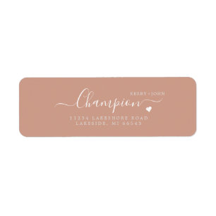 Elegant Blush Pink Wedding Return Address Label