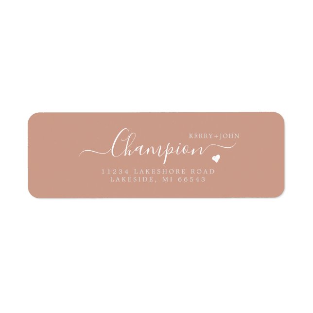 Elegant Blush Pink Wedding Return Address Label (Front)