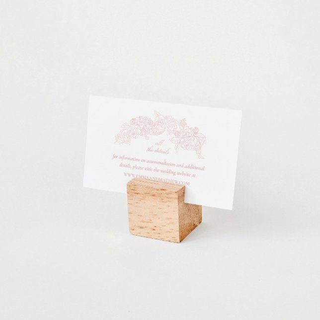 Elegant Blush Pink Wedding Website Enclosure Card (Creator Uploaded)