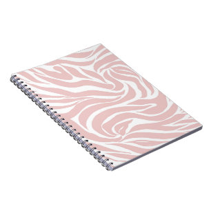 Elegant Blush Pink Zebra White Animal Print Notebook