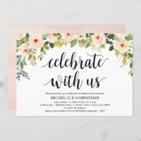 Elégant Blush Post Mariage Brunch Invitation Card