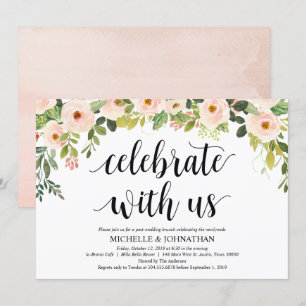 Elégant Blush Post Mariage Brunch Invitation Card