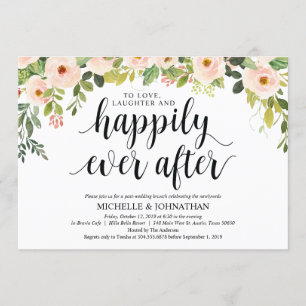 Elégant Blush Post Mariage Brunch Invitation Card