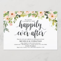 Elegant Blush Post Wedding Brunch Invitation Card