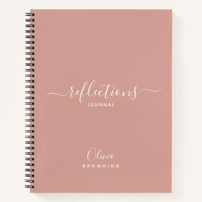 Elegant Blush Reflections Journal Notebook (Front)