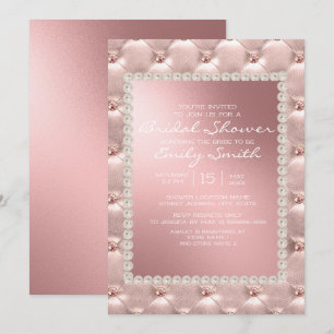 Elégant Blush Rose blanc nuptiale Invitation