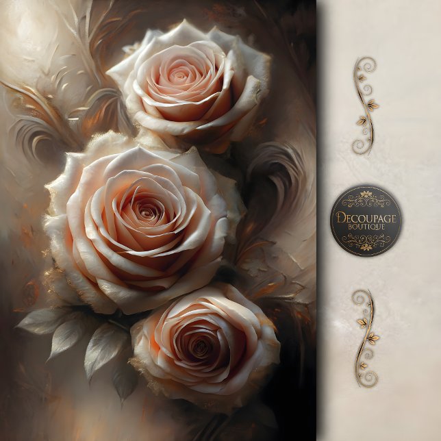 Elegant Blush Rose Decoupage Tissue Paper (Elegant Blush Rose Decoupage Tissue Paper)