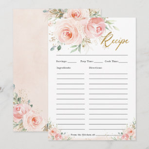 Elégant Blush Rose Floral Bridal Apporter Carte de