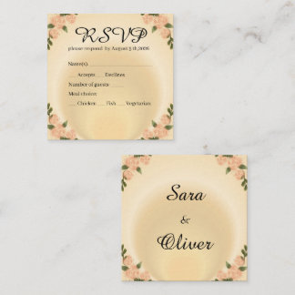 Elegant Blush Rose Floral Square Business Card