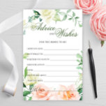 Elegant Blush Rose Greenery Advice and Wishes card<br><div class="desc">Elegant Blush Rose Greenery Advice and Wishes card. For additional customization,  feel free to contact me!</div>