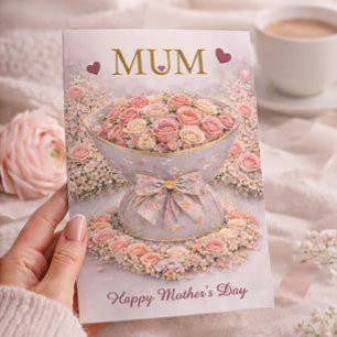 Elegant Blush Rose “MUM” Mother’s Day Card 