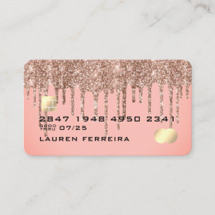 Élégant Blush Rose Sparkly Drivers Carte de crédit