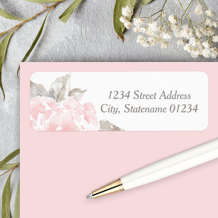 Elegant Blush Rose Wedding Return Address