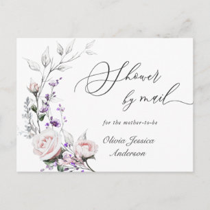 Elegant Blush Roses Baby Shower By Mail Postcard