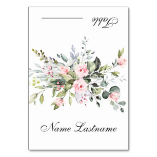 Elégant Blush Roses Eucalyptus Mariage carte d'esc