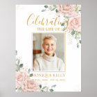 Elegant Blush Roses Picture Funeral Memorial