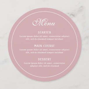 Elegant Blush Round Menu