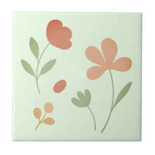 Elegant Blush & Sage – Minimalist Kitchen Tile