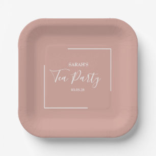 Elegant Blush Tea Party Birthday Paper Plate